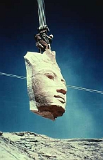 Saving Abu Simbel temple, head of Ramses II