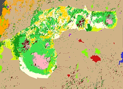 Landcover change map of the Virunga national Park, Rep. od Congo