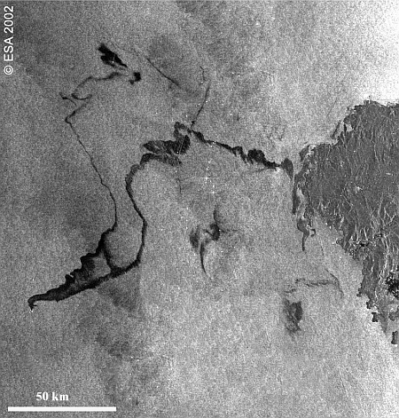 RADAR image of an oil spill