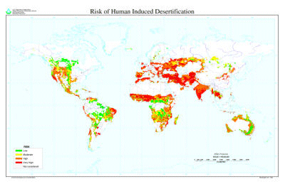 Risk of human-induced desertification map