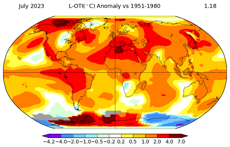 Regionale Temperaturen im Juli 2023