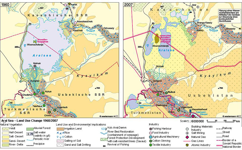 Themakaart van het Aralmeer