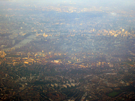 London seen from a plane