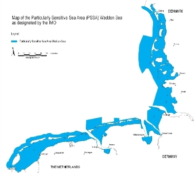 Map of the Particularly Sensitive Sea Area Wadden Sea