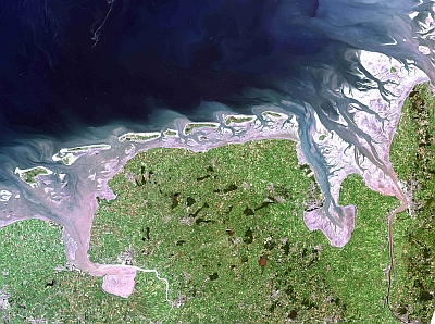 Landsat image of the southern North Sea