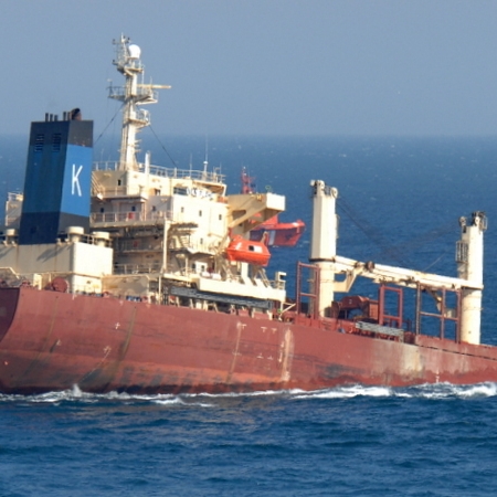 sinking tanker with chemicals aboard