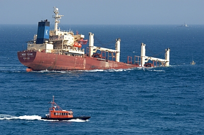 Vessel sinking after collision with an oil tanker