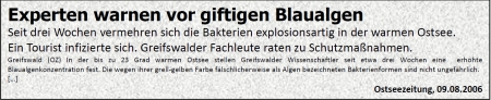 Ostseezeitung 09.08.2006