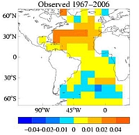 Salinity changes in the Atlantic Ocean
