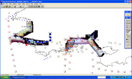 GIS screenshot eines Ölflecks