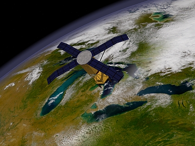 The SeaStar satellite over North America