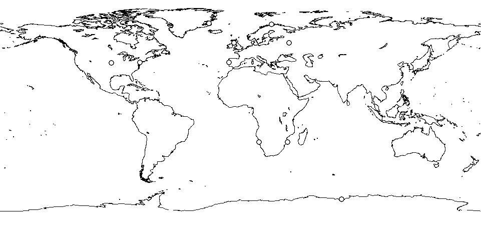 Global coastlines overlay