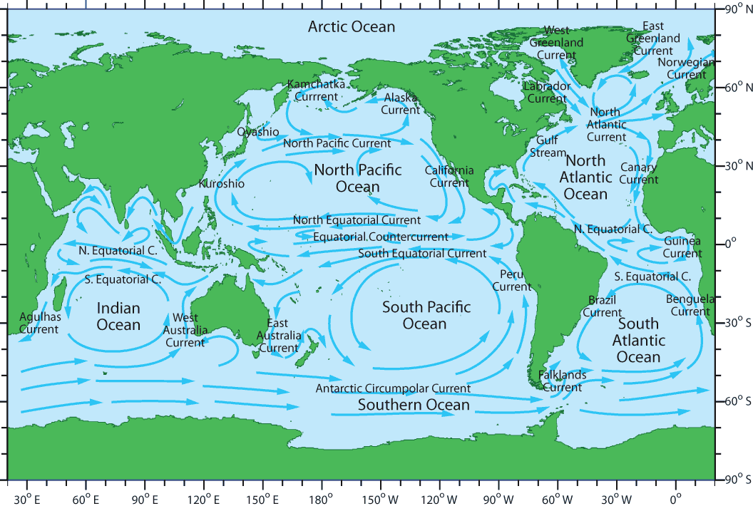 world map ocean currents