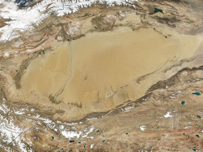 Taklimakan Desert in northwest China