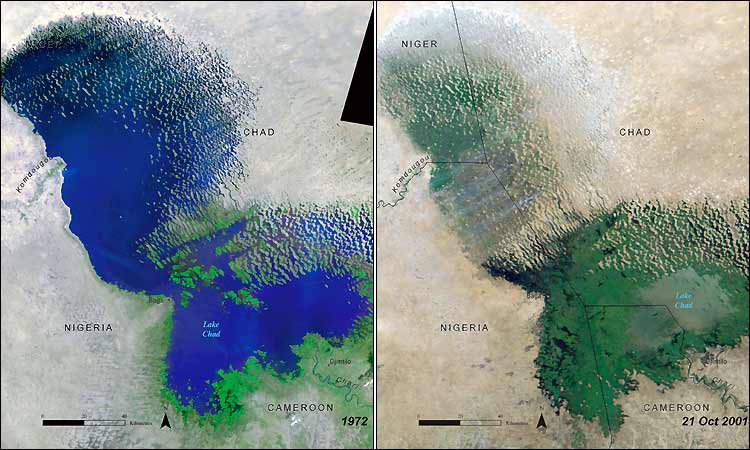 Veränderung des Tschad-Sees, 1972 - 2001