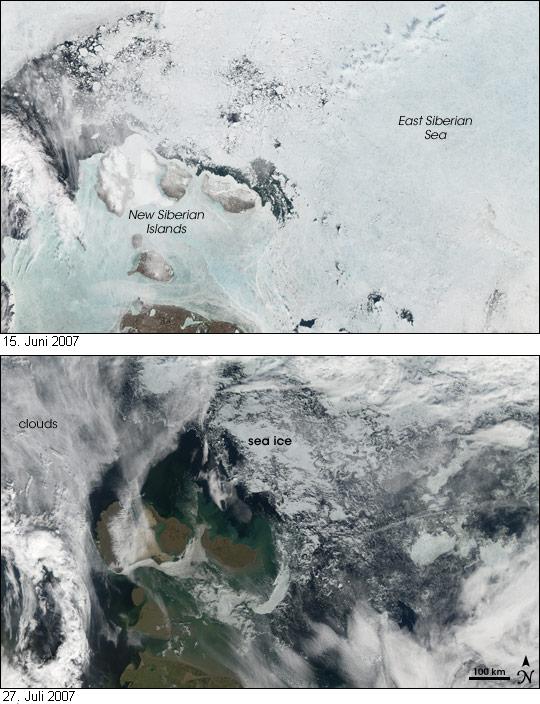 Meereisrückgang in der Ostsibirischen See
