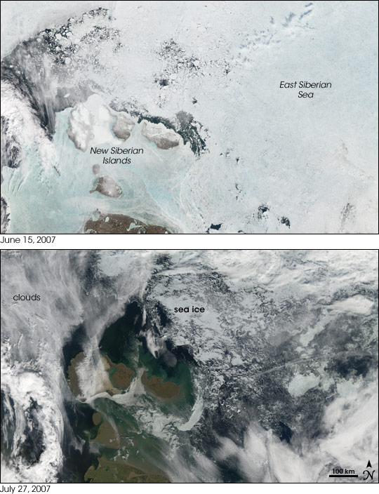 Sea Ice Retreat in the East Siberian Sea